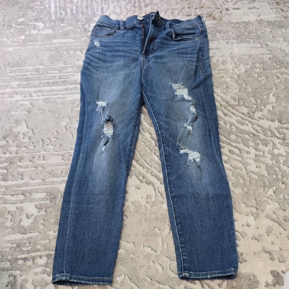 Express Distressed Ankle Legging Super High Rise